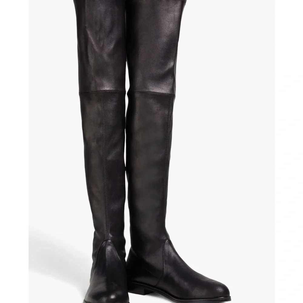 Stuart Weitzman Black Over-the-Knee Leather Boots